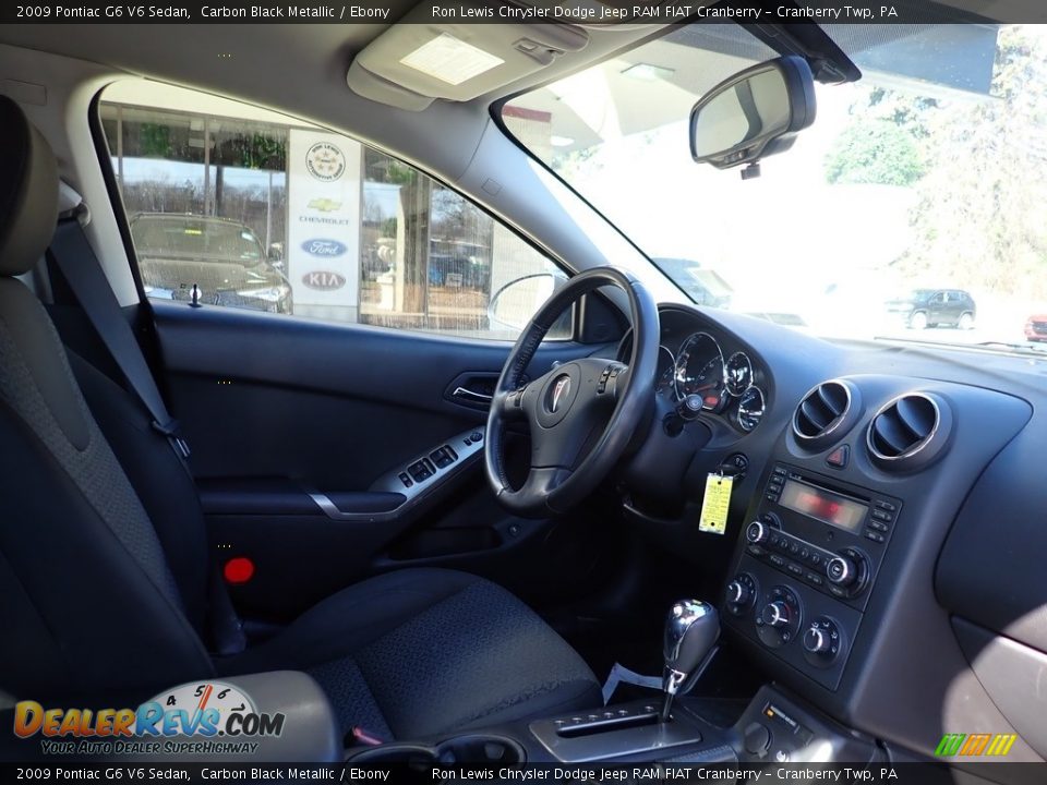 2009 Pontiac G6 V6 Sedan Carbon Black Metallic / Ebony Photo #12