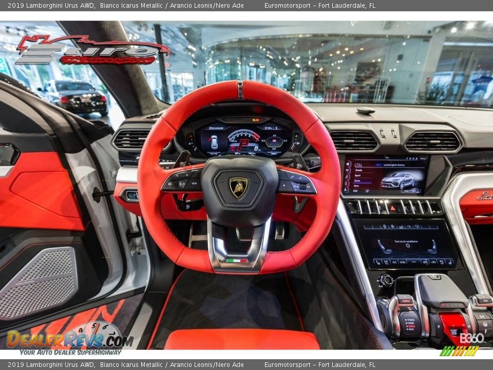 2019 Lamborghini Urus AWD Bianco Icarus Metallic / Arancio Leonis/Nero Ade Photo #14