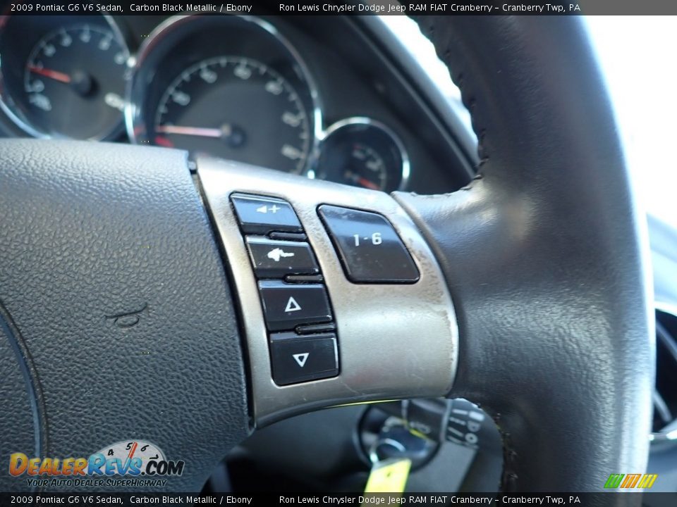 2009 Pontiac G6 V6 Sedan Carbon Black Metallic / Ebony Photo #19