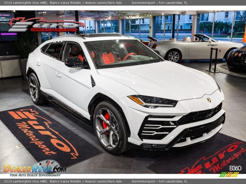 2019 Lamborghini Urus AWD Bianco Icarus Metallic / Arancio Leonis/Nero Ade Photo #38