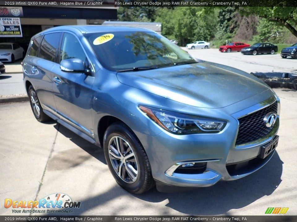 2019 Infiniti QX60 Pure AWD Hagane Blue / Graphite Photo #6