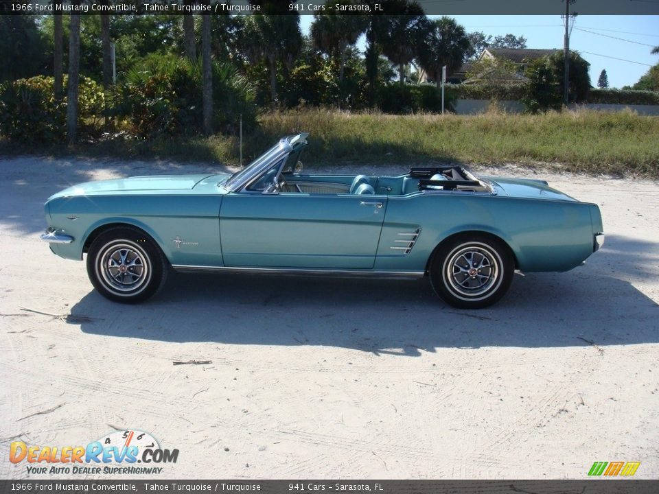 1966 Ford Mustang Convertible Tahoe Turquoise / Turquoise Photo #4