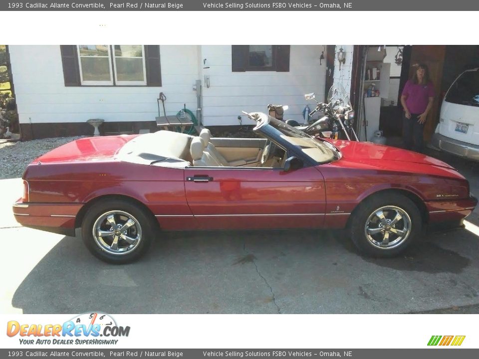 1993 Cadillac Allante Convertible Pearl Red / Natural Beige Photo #3