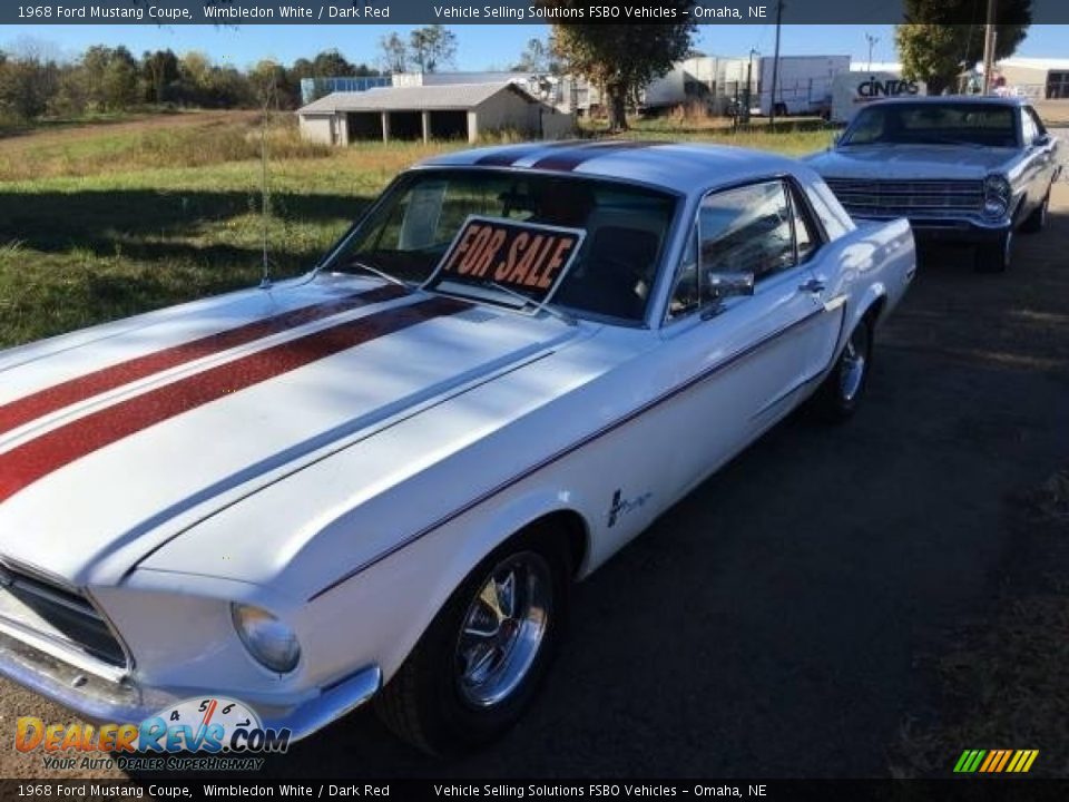 1968 Ford Mustang Coupe Wimbledon White / Dark Red Photo #1