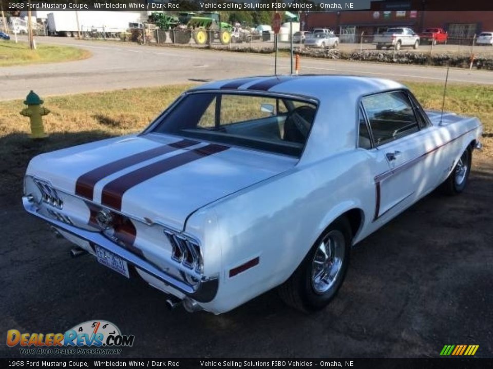 1968 Ford Mustang Coupe Wimbledon White / Dark Red Photo #2