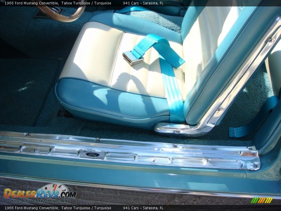 1966 Ford Mustang Convertible Tahoe Turquoise / Turquoise Photo #14