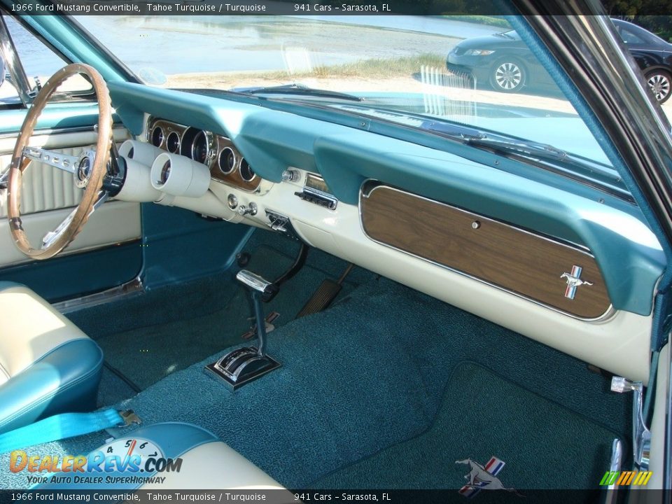 1966 Ford Mustang Convertible Tahoe Turquoise / Turquoise Photo #21