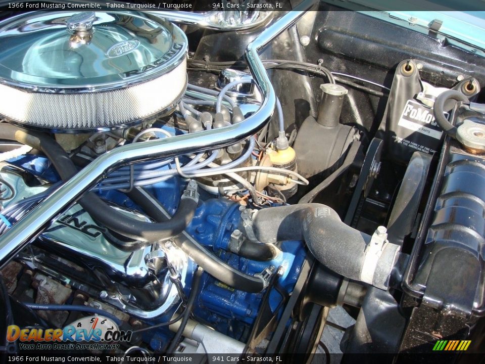 1966 Ford Mustang Convertible Tahoe Turquoise / Turquoise Photo #25