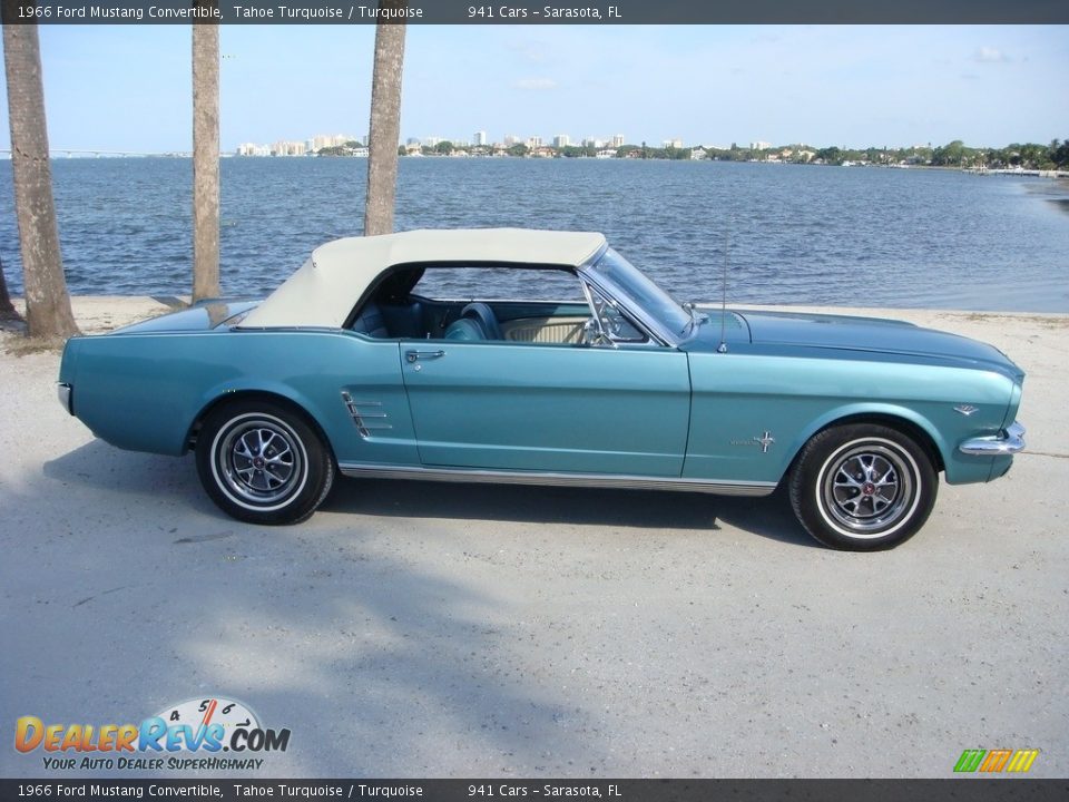 1966 Ford Mustang Convertible Tahoe Turquoise / Turquoise Photo #29
