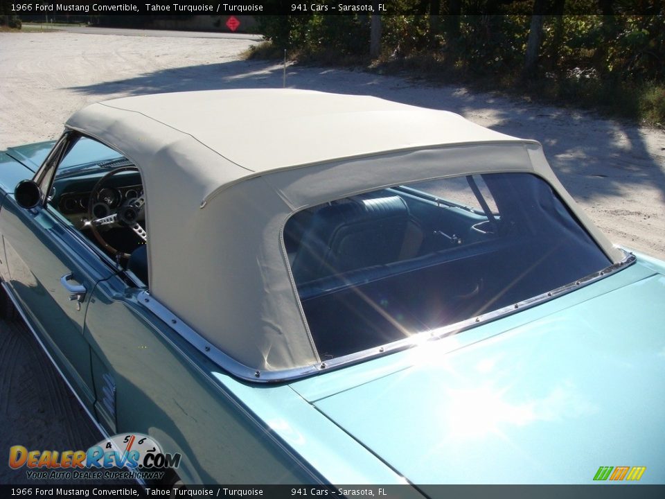 1966 Ford Mustang Convertible Tahoe Turquoise / Turquoise Photo #32