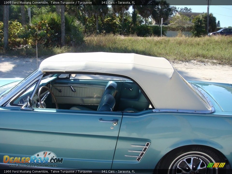 1966 Ford Mustang Convertible Tahoe Turquoise / Turquoise Photo #33