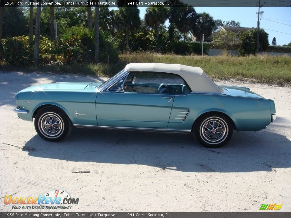 1966 Ford Mustang Convertible Tahoe Turquoise / Turquoise Photo #34