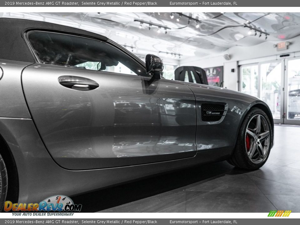 2019 Mercedes-Benz AMG GT Roadster Selenite Grey Metallic / Red Pepper/Black Photo #12