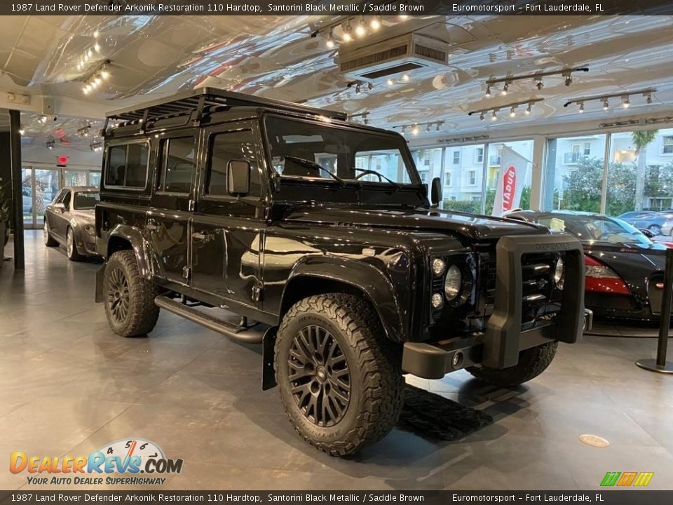 Santorini Black Metallic 1987 Land Rover Defender Arkonik Restoration 110 Hardtop Photo #2