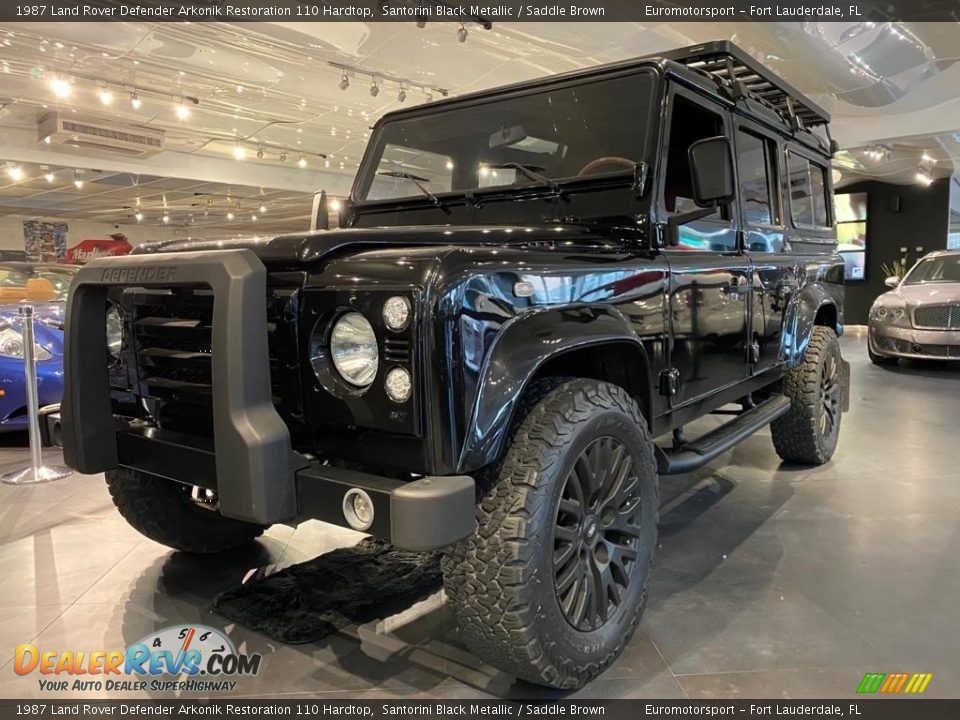 Santorini Black Metallic 1987 Land Rover Defender Arkonik Restoration 110 Hardtop Photo #4