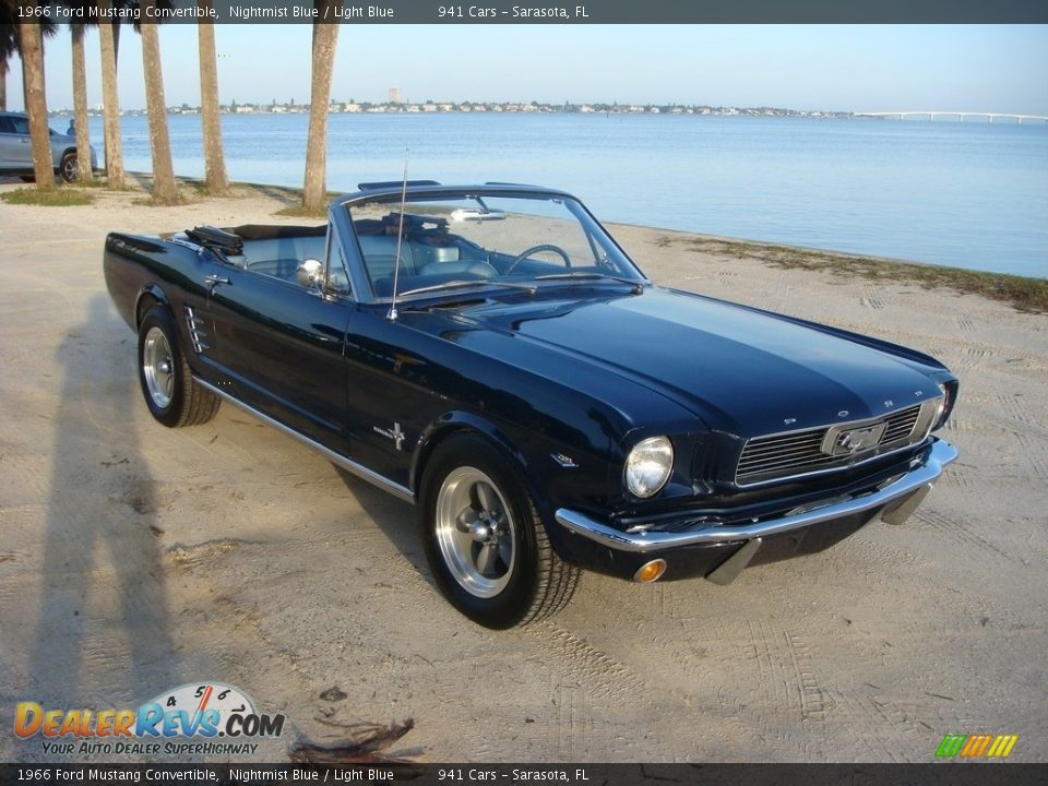 1966 Ford Mustang Convertible Nightmist Blue / Light Blue Photo #1