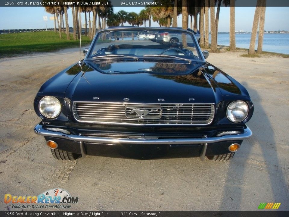 1966 Ford Mustang Convertible Nightmist Blue / Light Blue Photo #2