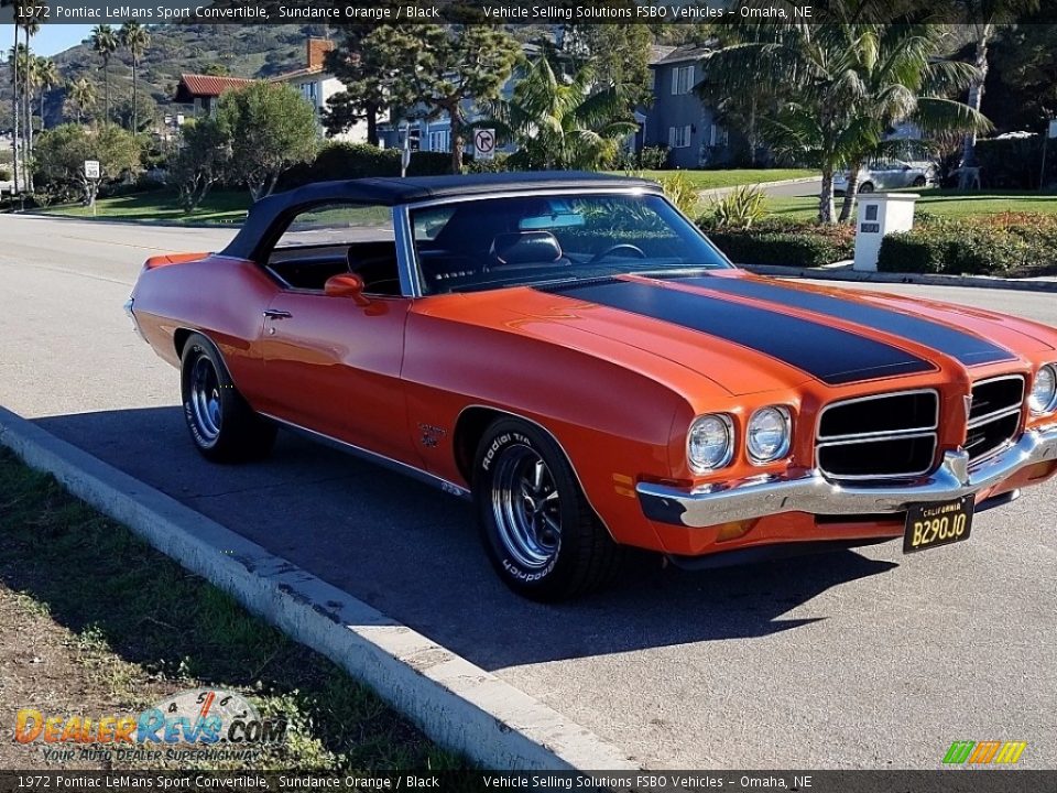 Sundance Orange 1972 Pontiac LeMans Sport Convertible Photo #9