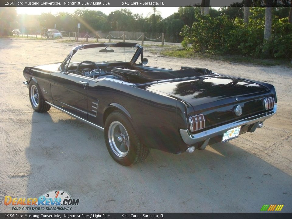 1966 Ford Mustang Convertible Nightmist Blue / Light Blue Photo #5