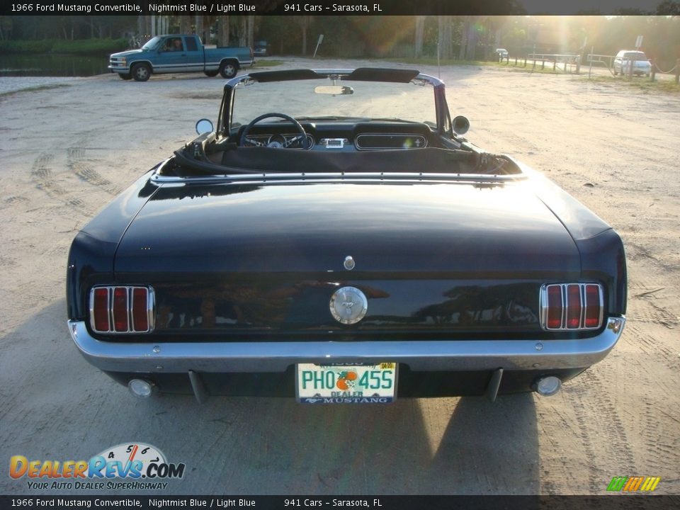 1966 Ford Mustang Convertible Nightmist Blue / Light Blue Photo #6