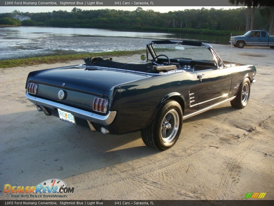 1966 Ford Mustang Convertible Nightmist Blue / Light Blue Photo #7