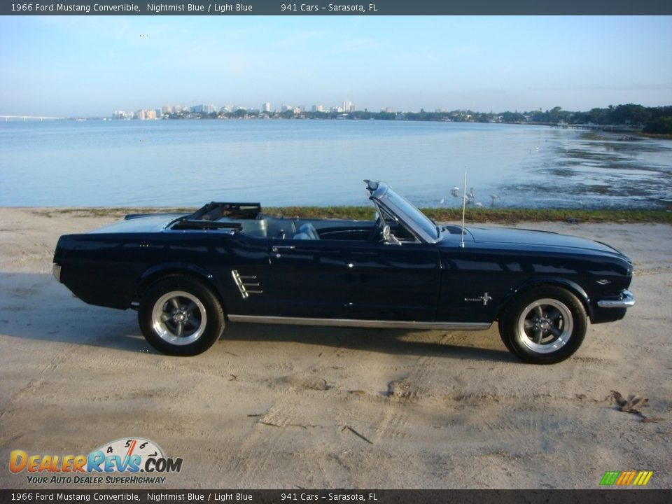 1966 Ford Mustang Convertible Nightmist Blue / Light Blue Photo #8