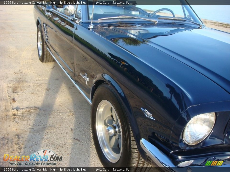 1966 Ford Mustang Convertible Nightmist Blue / Light Blue Photo #9