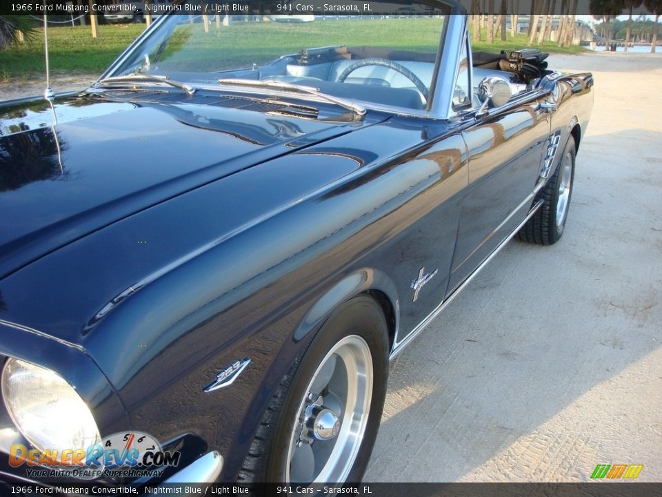 1966 Ford Mustang Convertible Nightmist Blue / Light Blue Photo #10
