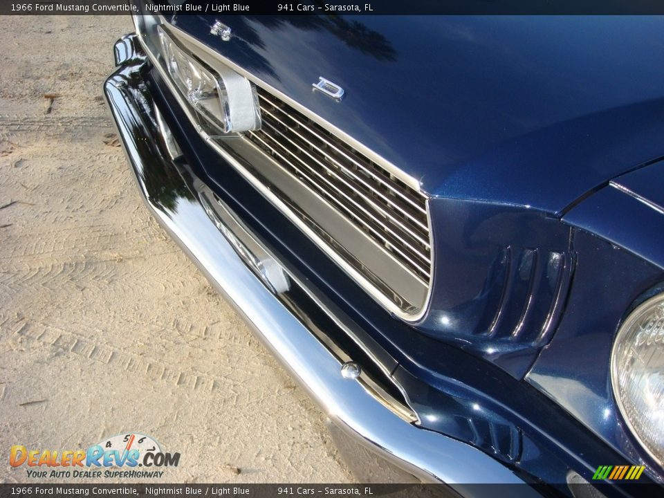 1966 Ford Mustang Convertible Nightmist Blue / Light Blue Photo #11