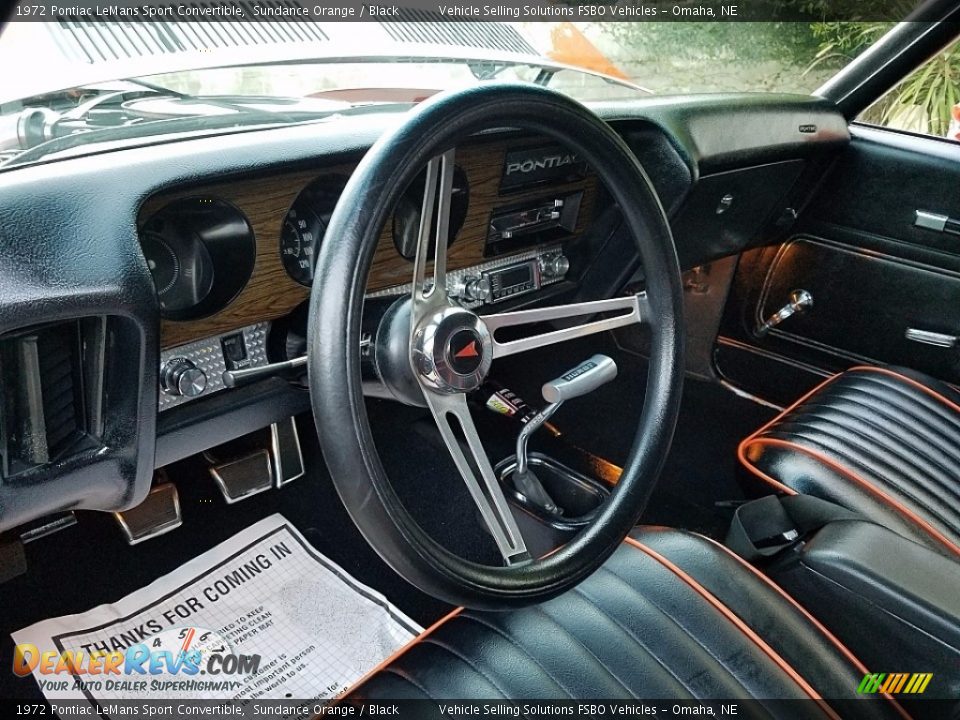 Black Interior - 1972 Pontiac LeMans Sport Convertible Photo #19