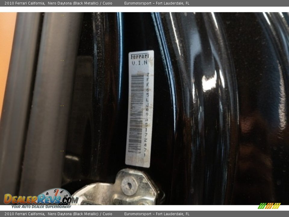 2010 Ferrari California Nero Daytona (Black Metallic) / Cuoio Photo #44