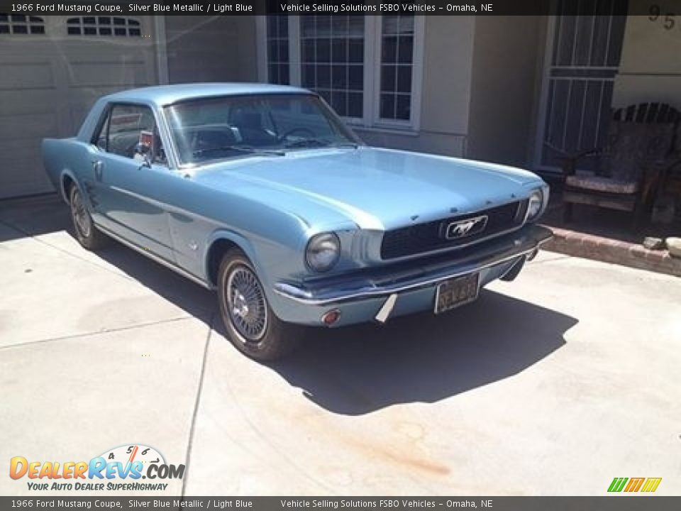 1966 Ford Mustang Coupe Silver Blue Metallic / Light Blue Photo #1