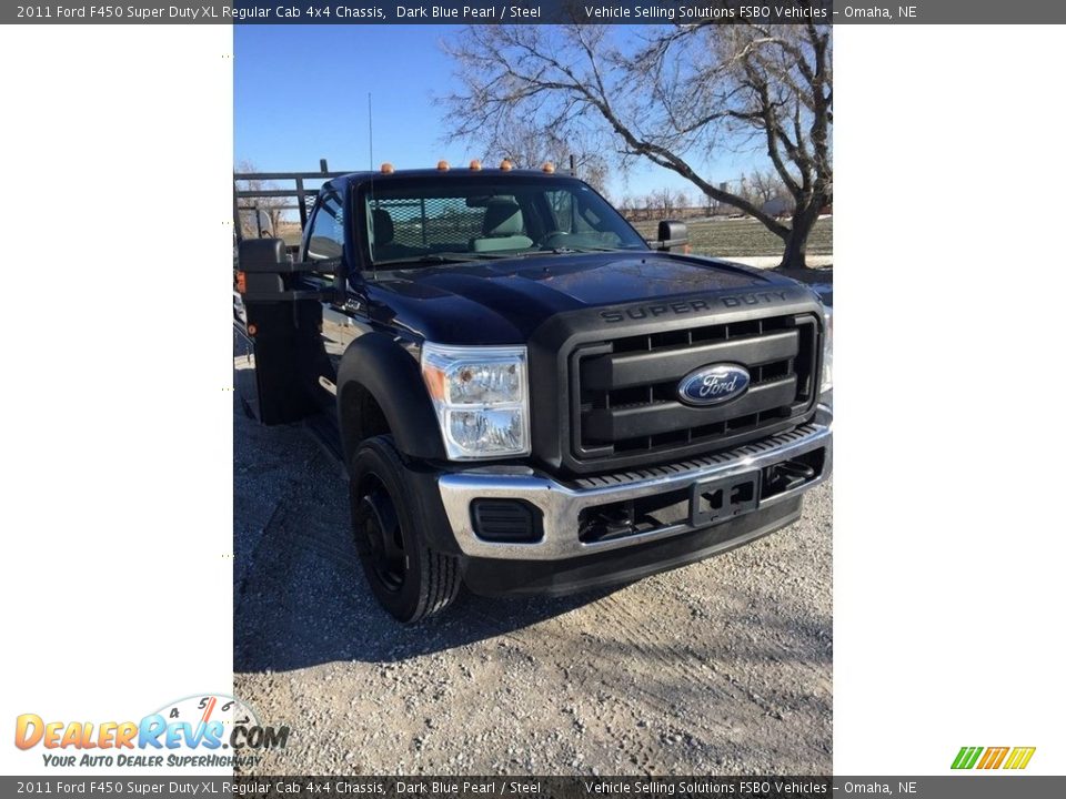 2011 Ford F450 Super Duty XL Regular Cab 4x4 Chassis Dark Blue Pearl / Steel Photo #6