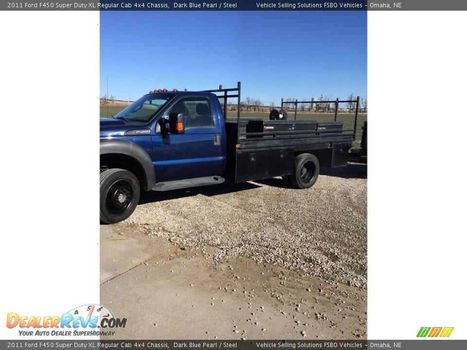 2011 Ford F450 Super Duty XL Regular Cab 4x4 Chassis Dark Blue Pearl / Steel Photo #9