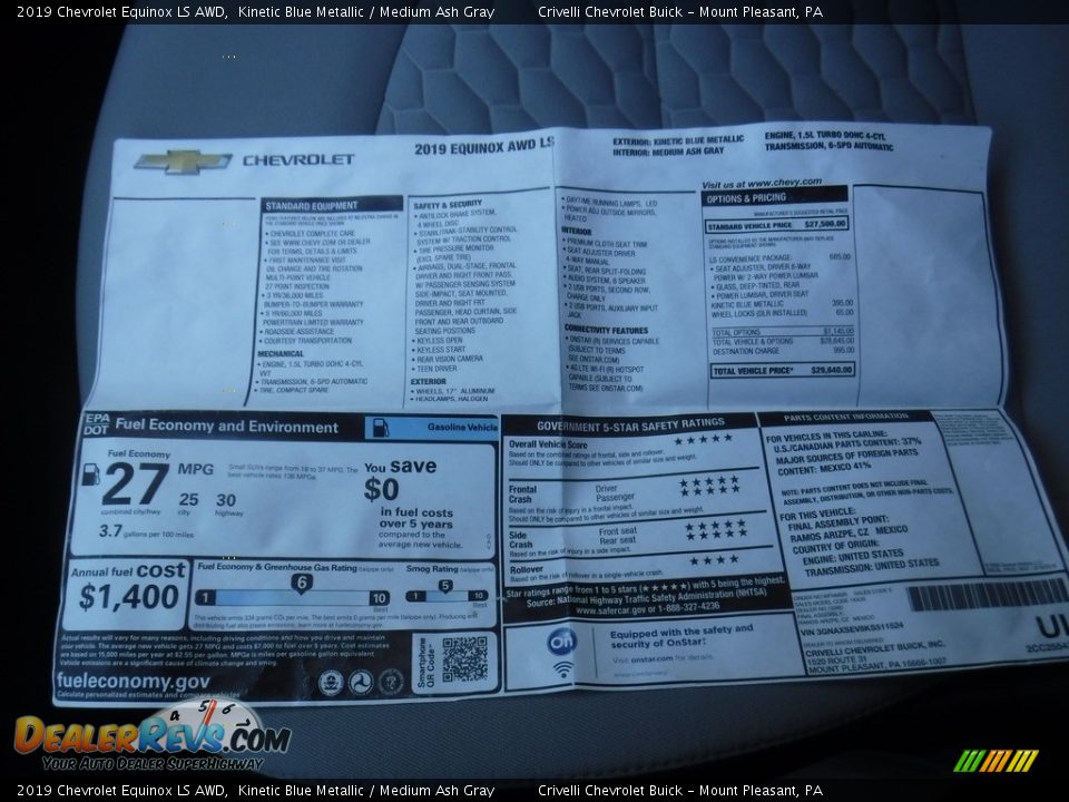 2019 Chevrolet Equinox LS AWD Kinetic Blue Metallic / Medium Ash Gray Photo #29