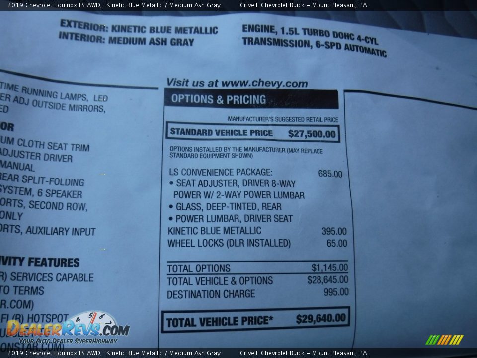 2019 Chevrolet Equinox LS AWD Kinetic Blue Metallic / Medium Ash Gray Photo #30