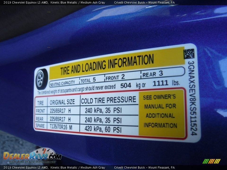 2019 Chevrolet Equinox LS AWD Kinetic Blue Metallic / Medium Ash Gray Photo #33