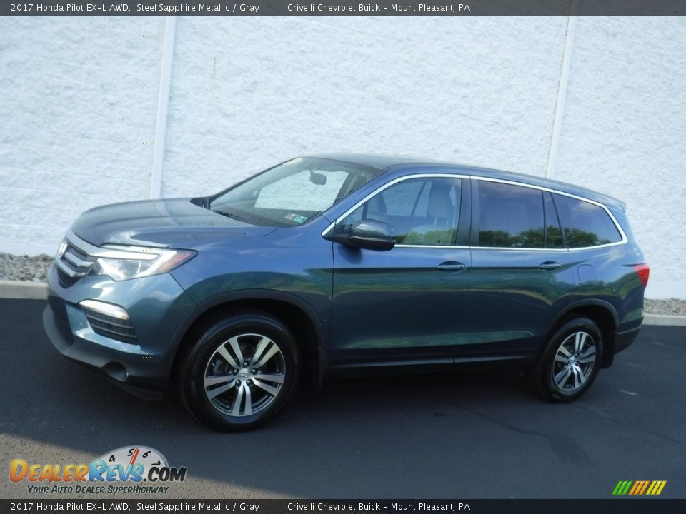 2017 Honda Pilot EX-L AWD Steel Sapphire Metallic / Gray Photo #2