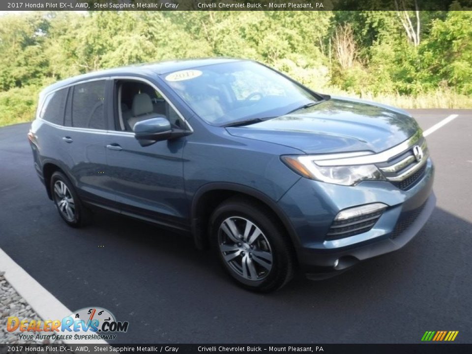 2017 Honda Pilot EX-L AWD Steel Sapphire Metallic / Gray Photo #6