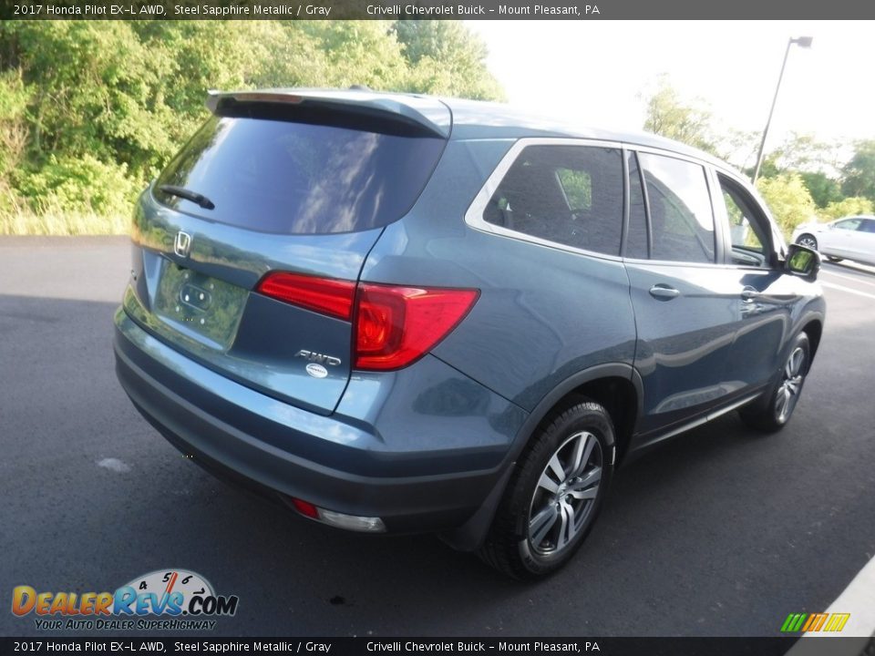 2017 Honda Pilot EX-L AWD Steel Sapphire Metallic / Gray Photo #7