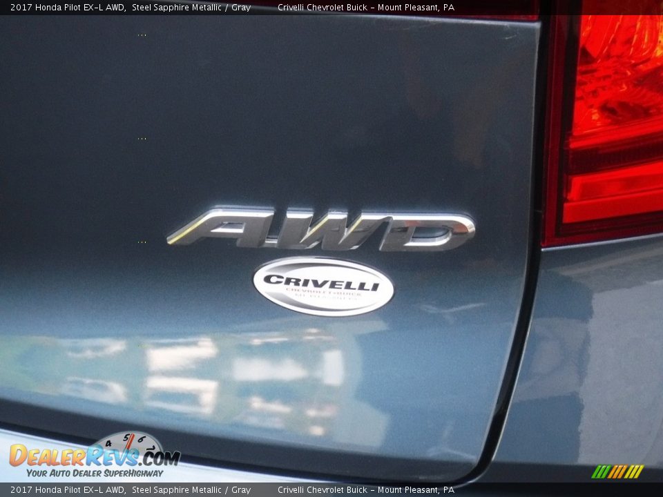 2017 Honda Pilot EX-L AWD Steel Sapphire Metallic / Gray Photo #8