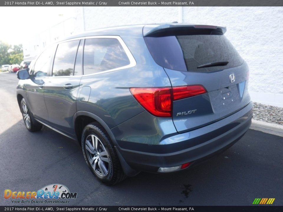 2017 Honda Pilot EX-L AWD Steel Sapphire Metallic / Gray Photo #10