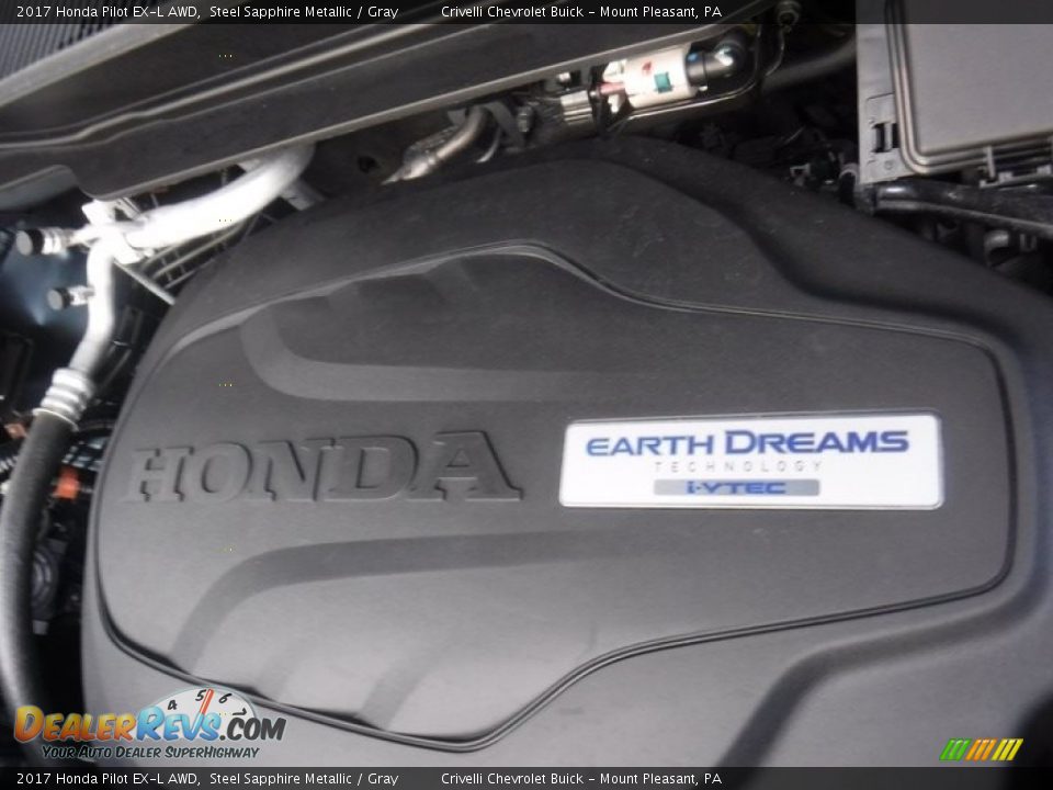 2017 Honda Pilot EX-L AWD Steel Sapphire Metallic / Gray Photo #12
