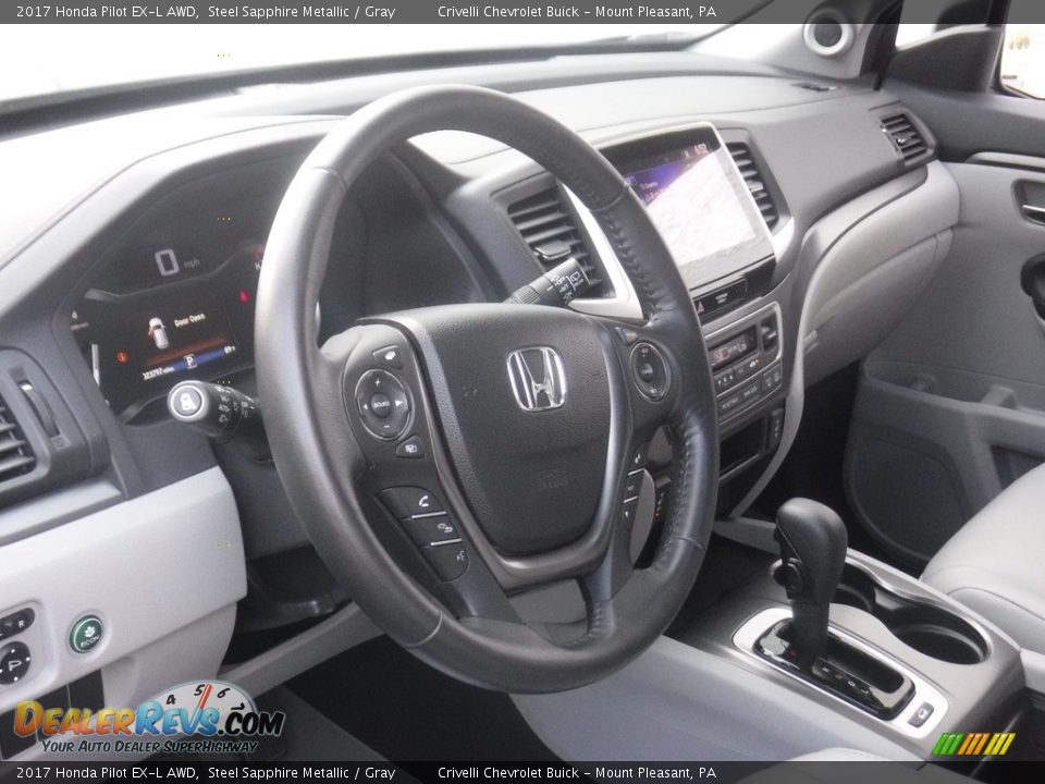2017 Honda Pilot EX-L AWD Steel Sapphire Metallic / Gray Photo #14