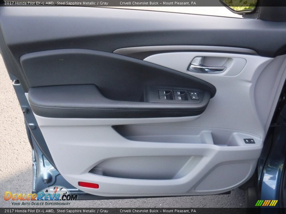 2017 Honda Pilot EX-L AWD Steel Sapphire Metallic / Gray Photo #16