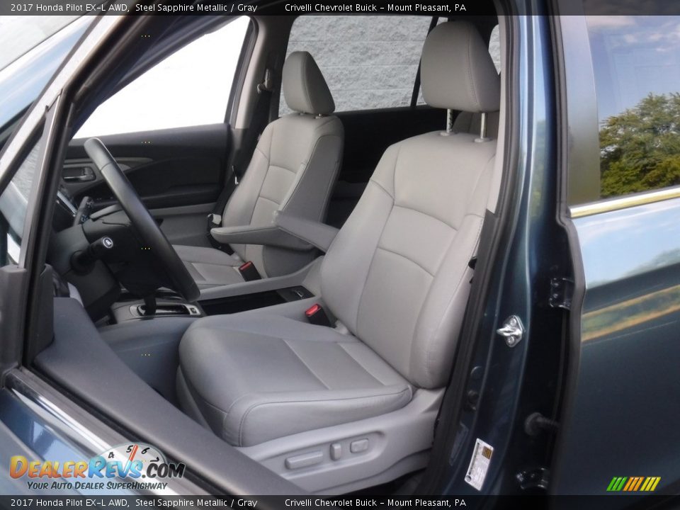 2017 Honda Pilot EX-L AWD Steel Sapphire Metallic / Gray Photo #17