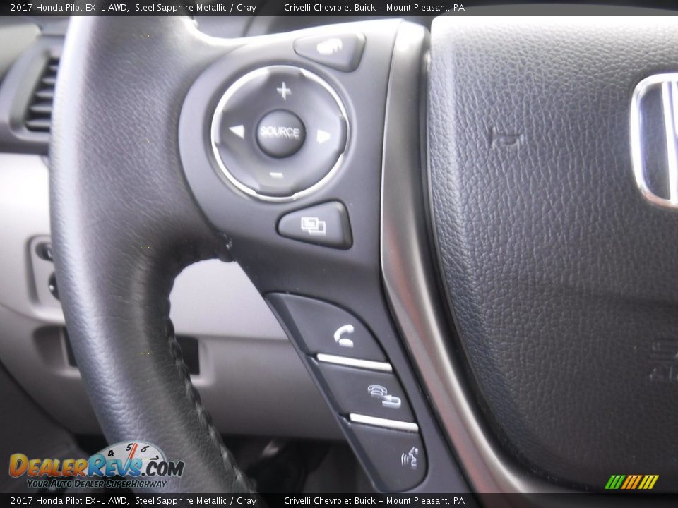 2017 Honda Pilot EX-L AWD Steel Sapphire Metallic / Gray Photo #25