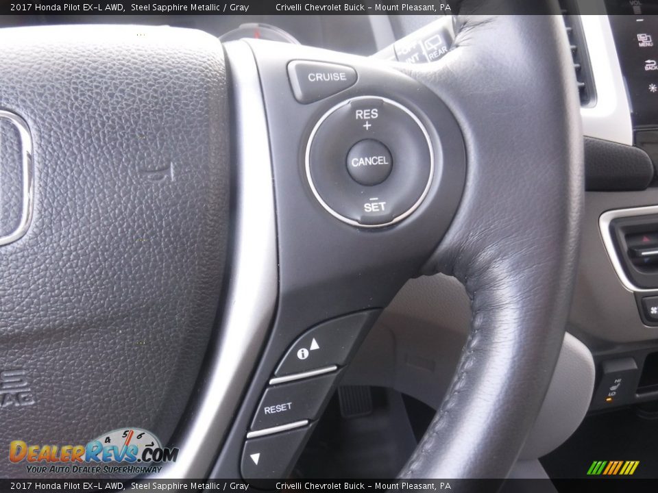 2017 Honda Pilot EX-L AWD Steel Sapphire Metallic / Gray Photo #26