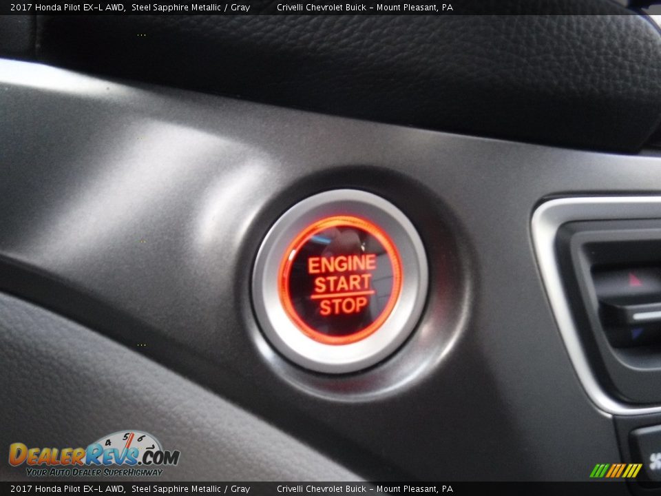 2017 Honda Pilot EX-L AWD Steel Sapphire Metallic / Gray Photo #34