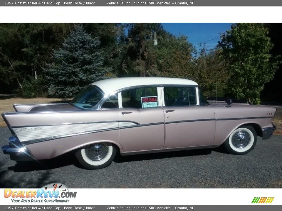 1957 Chevrolet Bel Air Hard Top Pearl Rose / Black Photo #12